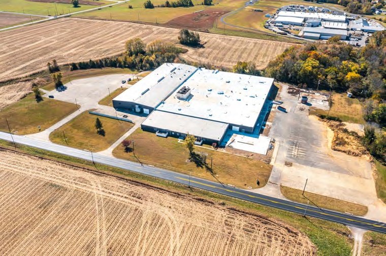 Aerial view of the 395 Roberts Road industrial property in Campbellsville, Kentucky
